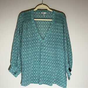 Joie 100% Silk Patterned Blouse